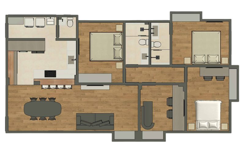Projeto de reforma de apartamento sendo definido pela equipe da Morada antes do início da obra em Belo Horizonte.